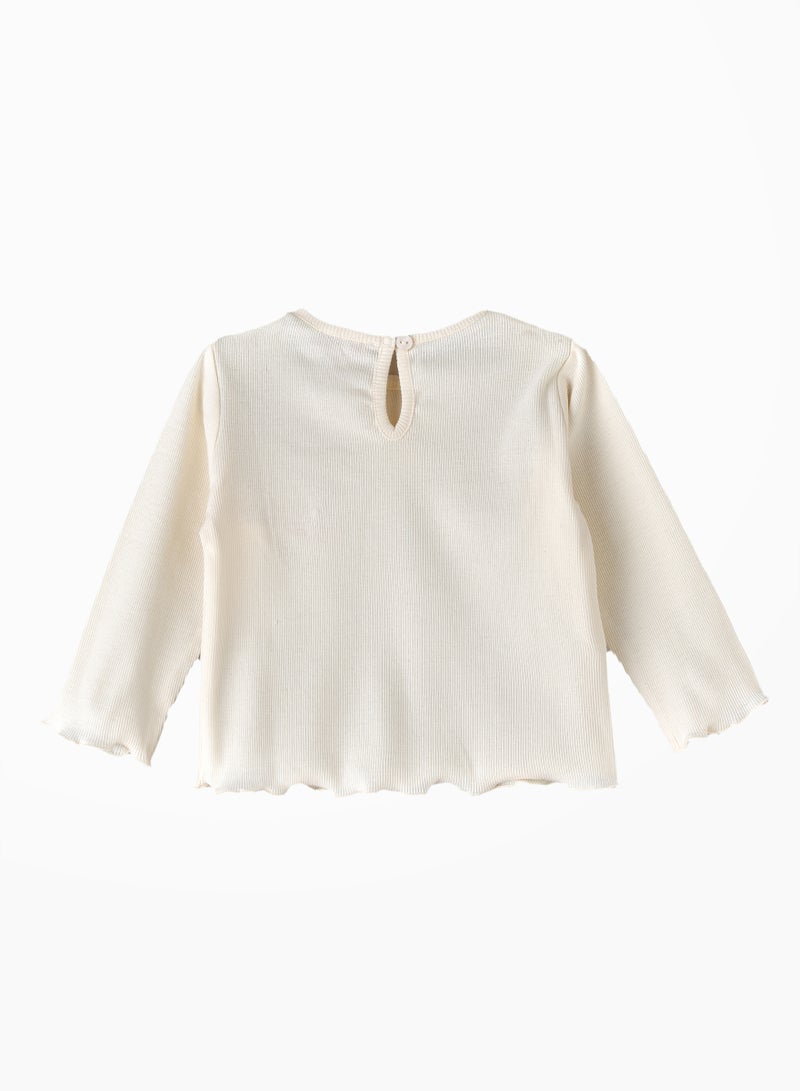 جيلين بلوزة بأكمام طويلة مطرزة للبنات - Image 2