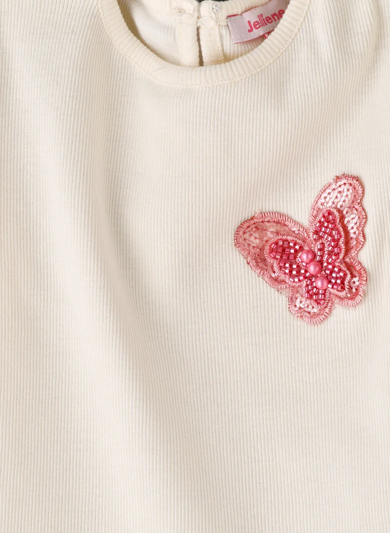 Jelliene Girls' Embroidered Long Sleeve Top