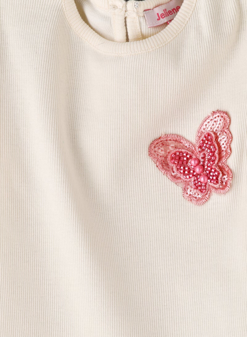 جيلين بلوزة بأكمام طويلة مطرزة للبنات - Image 3