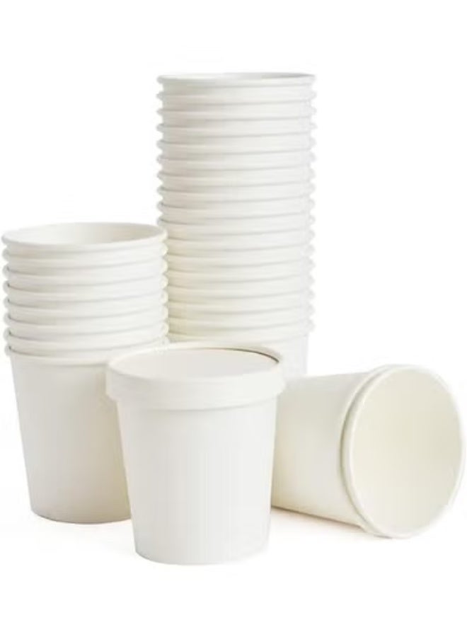 ايكواي Ecoway Paper Disposable Cups 32 Oz - Pack Of 50 Ice Cream Cup Without Lid Eco-Friendly Desert Bowls Hot Or Cold Food Cups, Tea Cup, Coffee Cup Biodegradable Party Supplies, Yogurt Take Outs, White - Image 3