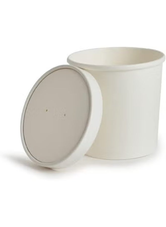 ايكواي Ecoway Paper Disposable Cups 32 Oz - Pack Of 50 Ice Cream Cup Without Lid Eco-Friendly Desert Bowls Hot Or Cold Food Cups, Tea Cup, Coffee Cup Biodegradable Party Supplies, Yogurt Take Outs, White - Image 2