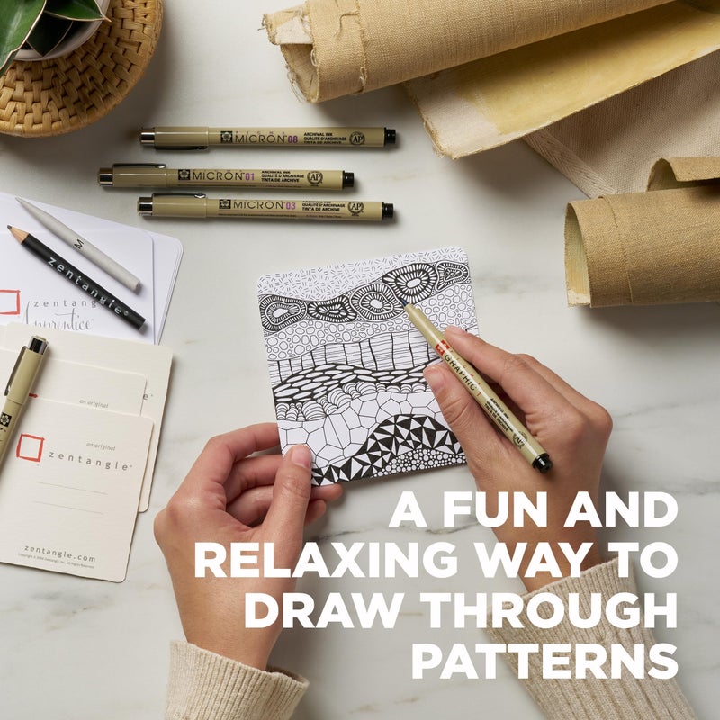 SAKURA Zentangle Tiles, 3.5", White - Image 3