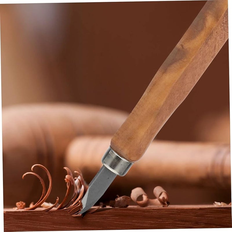 5pcs Wood Carving Tool Handles for Woodworking and Scribing Blades for Craftsmen and Beginners - Image 3