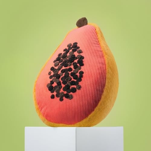 Phantoscope Fruit Shaped Pillows Papaya Shaped Throw Pillow Cute Home Decor of Fruit Themed Shaped Cushions Summer Decorative Shaped Pillow for Couch Kitchen Bed and Chair Pink 10 x 15 inches - Image 1