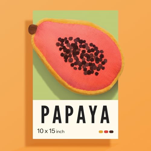 Phantoscope Fruit Shaped Pillows Papaya Shaped Throw Pillow Cute Home Decor of Fruit Themed Shaped Cushions Summer Decorative Shaped Pillow for Couch Kitchen Bed and Chair Pink 10 x 15 inches - Image 3