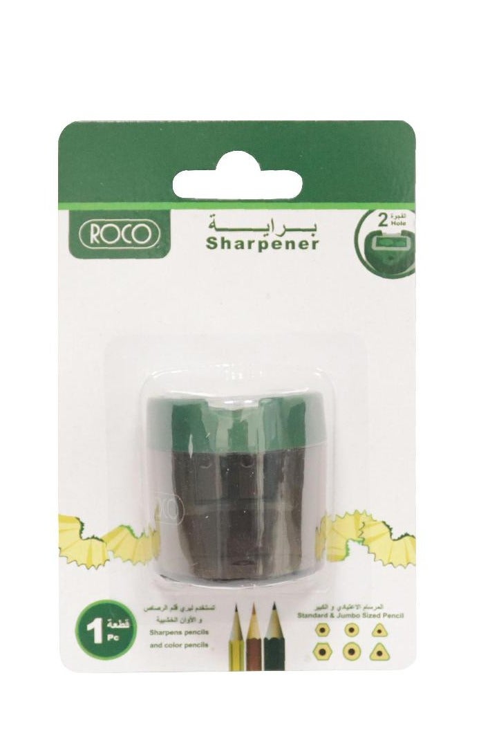 ROCO Pocket Sharpener 2 Holes Black - Image 1