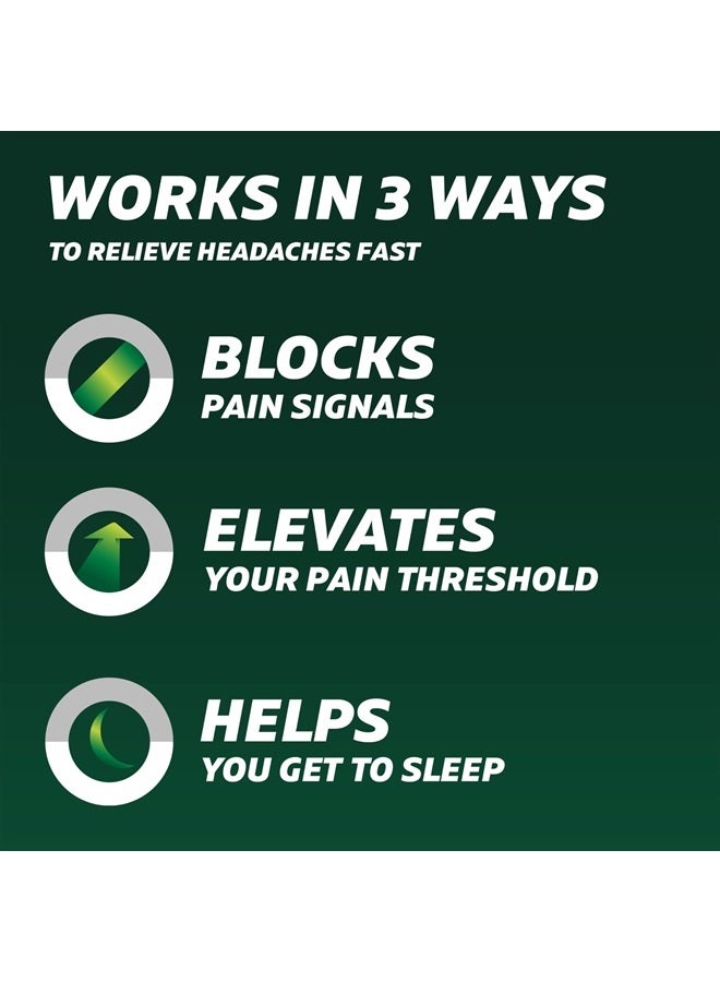 EXCEDRIN حبوب مساعدة النوم مع تخفيف الصداع لصداع الليل والأرق - 100 حبة - Image 4