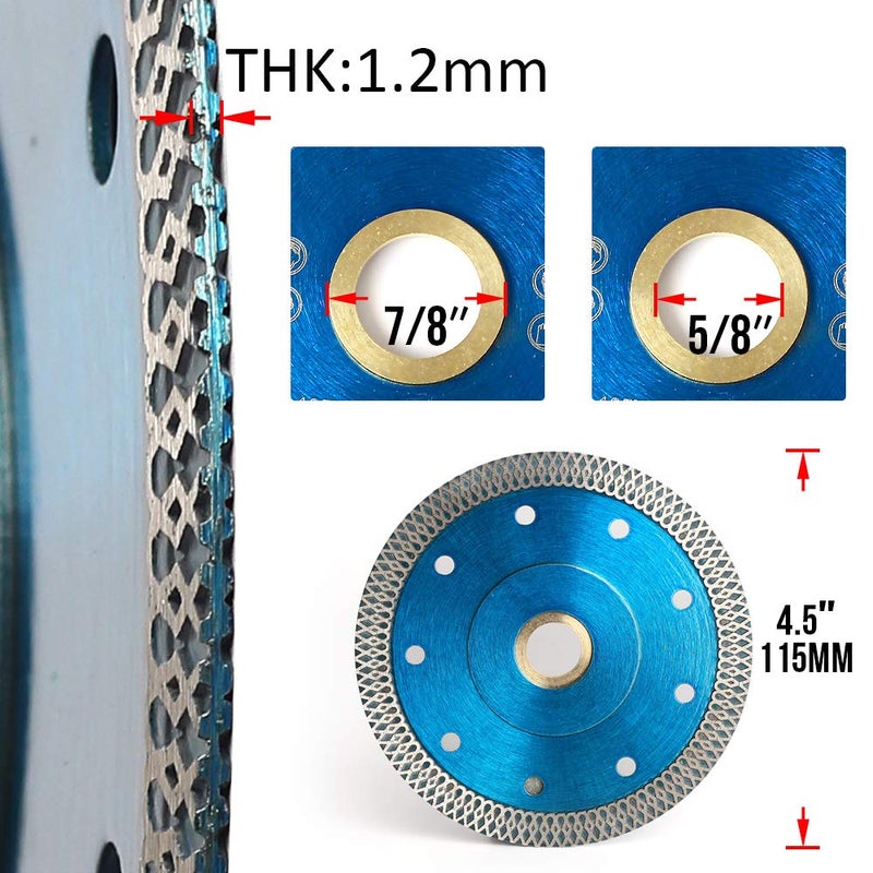 VOSIDUE 2Pcs/Lot 4.5" Tile Saw Blade Diamond Blade for Cutting Granite Marble Porcelain Tile … - Image 4