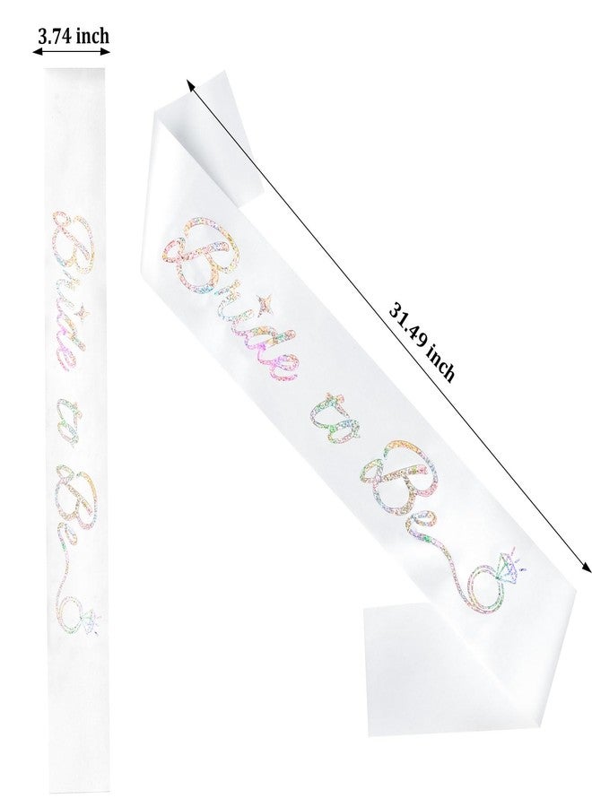 CAVETEE Bride to Be Sash，White Bride Sash for Bachelorette Party - Bridal Shower Gift Engagement Party Decorations - Image 3