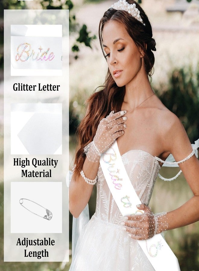 CAVETEE Bride to Be Sash，White Bride Sash for Bachelorette Party - Bridal Shower Gift Engagement Party Decorations - Image 2