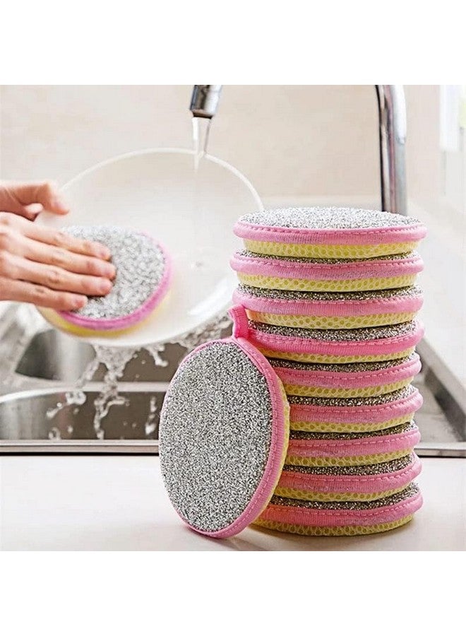 أتش أس آر إسفنجات تنظيف الأطباق HSR، إسفنجات تنظيف مزدوجة الجوانب غير قابلة للخدش، جانب خشن للفرك لأواني الطهي غير اللاصقة، جانب فرك ناعم من الألياف الدقيقة للأطباق (عبوة من 10 قطع) - Image 1