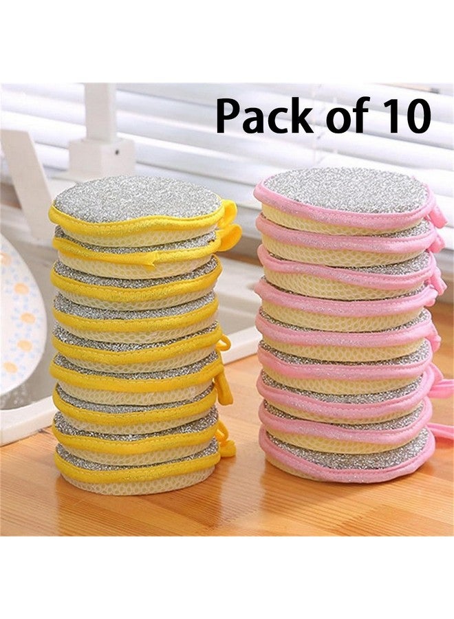 أتش أس آر إسفنجات تنظيف الأطباق HSR، إسفنجات تنظيف مزدوجة الجوانب غير قابلة للخدش، جانب خشن للفرك لأواني الطهي غير اللاصقة، جانب فرك ناعم من الألياف الدقيقة للأطباق (عبوة من 10 قطع) - Image 2