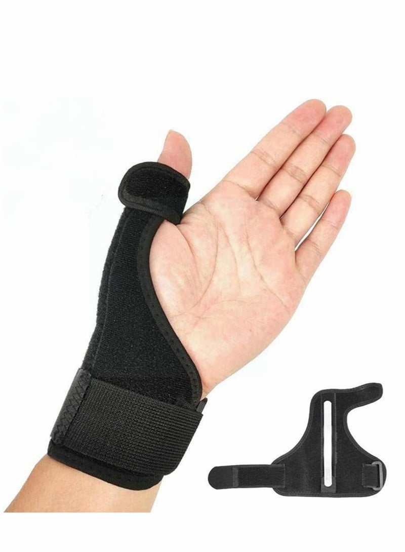 SOLARAE Sports Thumb Brace Protector, Fits Men and Women Left and Right Hand, Splint Support Wrap, Wrist Stabilizer for Carpal Tunnel, Sprains, and Trigger Pain Relief (Black, 1 Pair) - Image 1