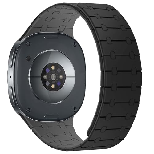 ZZDZZ Magnetic Band Compatible with Samsung Galaxy Watch 8 Band 40mm 44mm/Galaxy Watch 8 Classic 46mm(2025), Silicone Sport Strap for Women Men, Black/Gray - Image 2