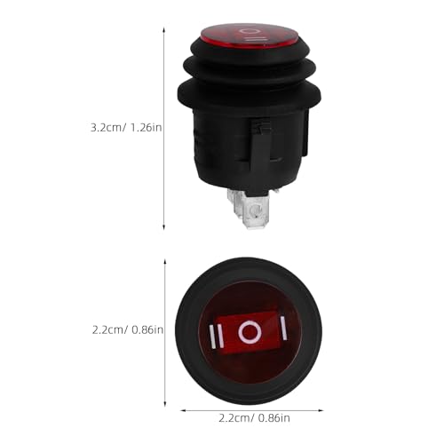 WINOMO 3 Pin Round Rocker Toggle ON/Off Waterproof 6A/250V SPDT Switch Button for Truck Camper - Image 4