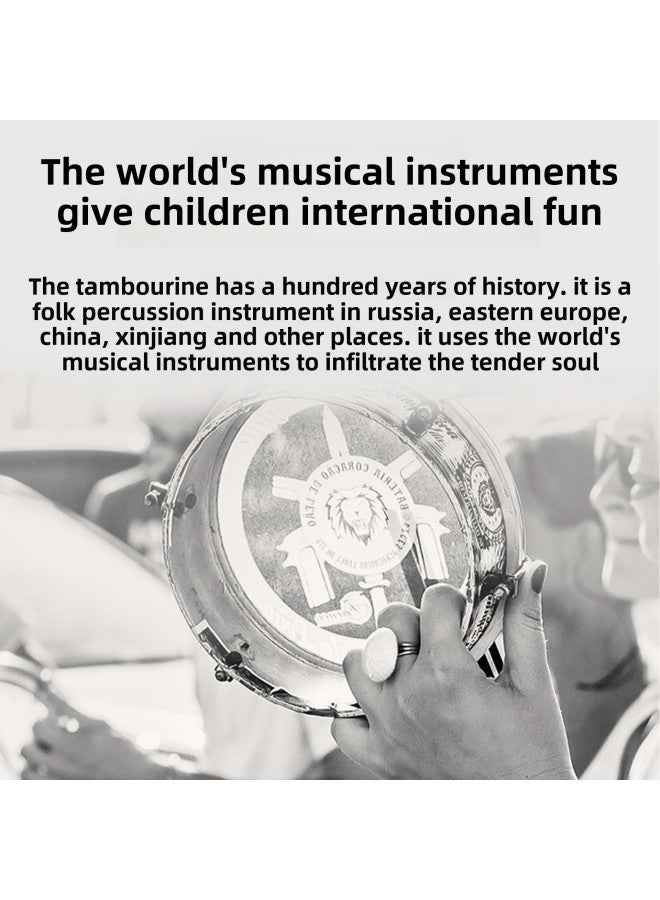 Early Education Recommend Dance Wooden Performance Tambourine Dunhuang Drum Orff Percussion Children's Hand Drum Tambourine-Color:Mandala Flower Drum (red And Yellow Style 20CM) - Image 3