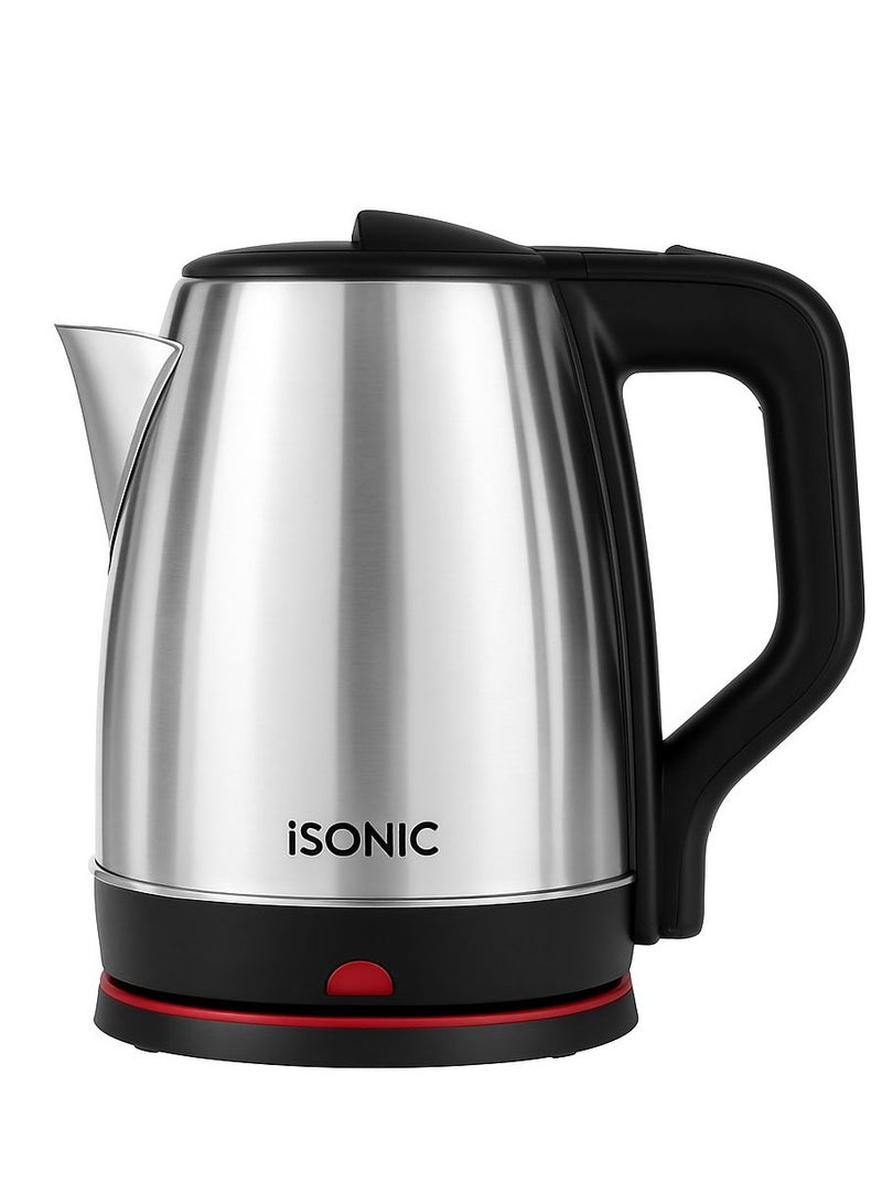 iSONIC غلاية شاي كهربائية لاسلكية ISONIC IK 508 / غلاية كهربائية صغيرة للسفر 1.7 لتر 1500 وات IK 508B أسود/فضي - Image 1