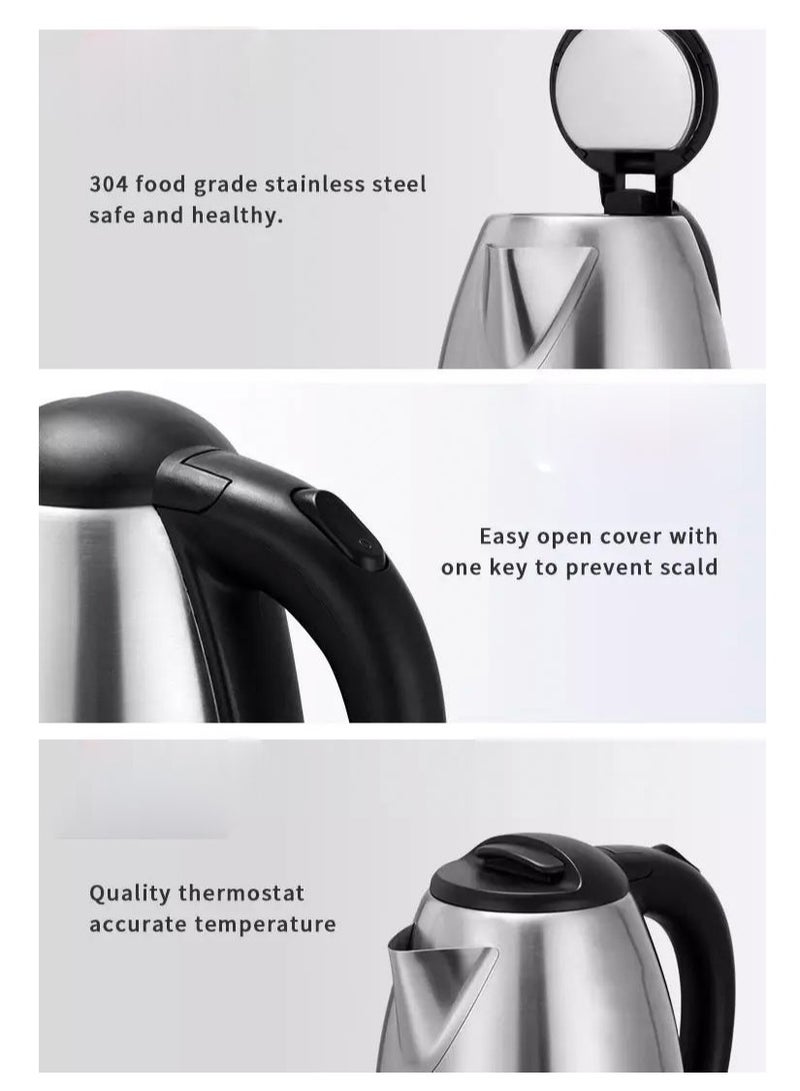 iSONIC غلاية شاي كهربائية لاسلكية ISONIC IK 508 / غلاية كهربائية صغيرة للسفر 1.7 لتر 1500 وات IK 508B أسود/فضي - Image 3