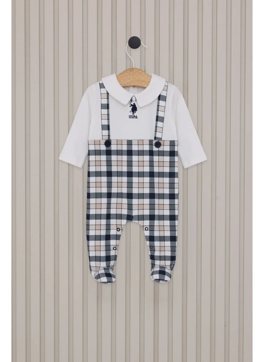 U.S. Polo Assn. Baby Boy Jumpsuit USB2058 Cream