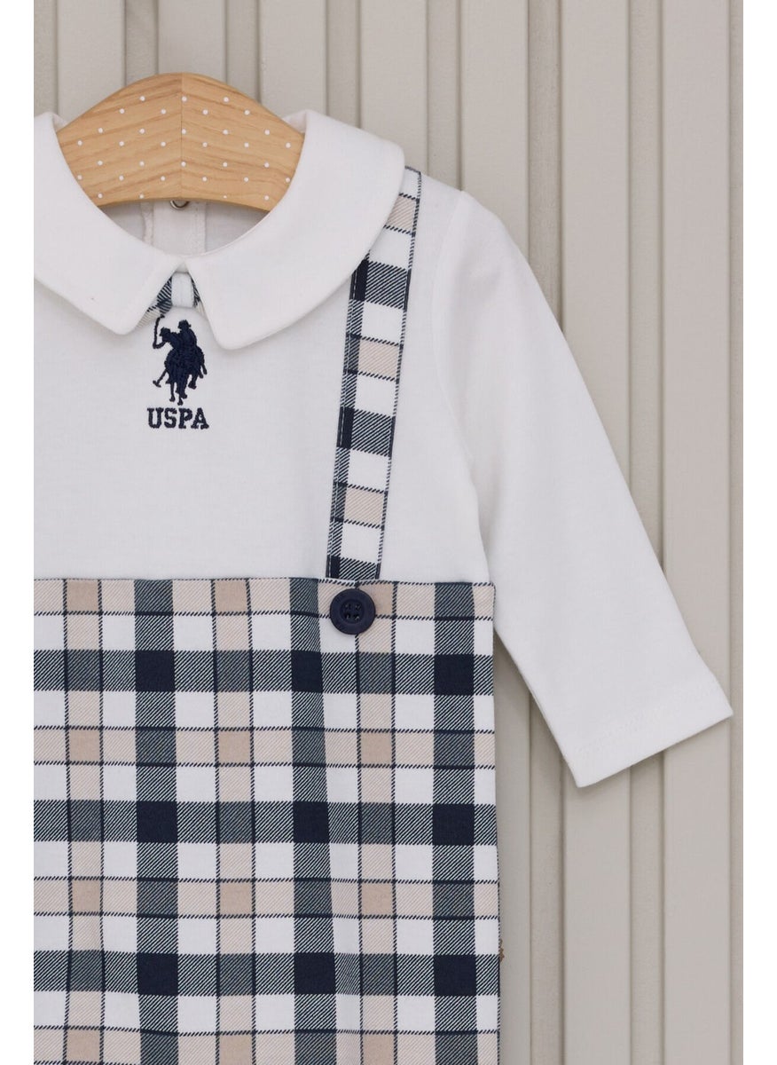 U.S. Polo Assn. - Baby Boy Jumpsuit USB2058 Cream - Image 1