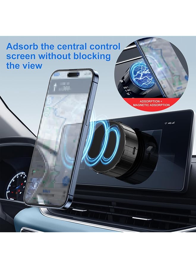 KASTWAVE Magnetic Car Phone Holder Mount, Suction Cup For Car/Mirror/Gym/Kitchen Smooth Surface, Compatible With Iphone & Android (Black) - Image 2