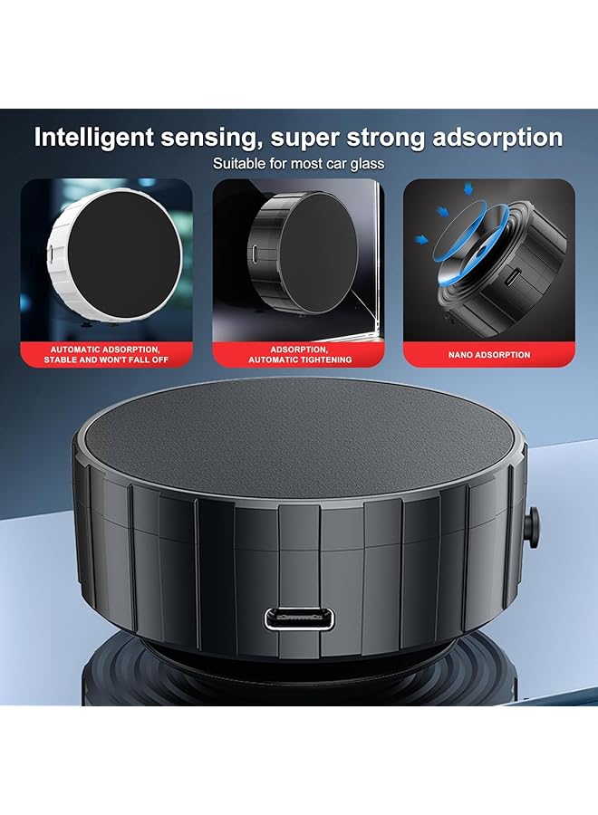 KASTWAVE Magnetic Car Phone Holder Mount, Suction Cup For Car/Mirror/Gym/Kitchen Smooth Surface, Compatible With Iphone & Android (Black) - Image 5