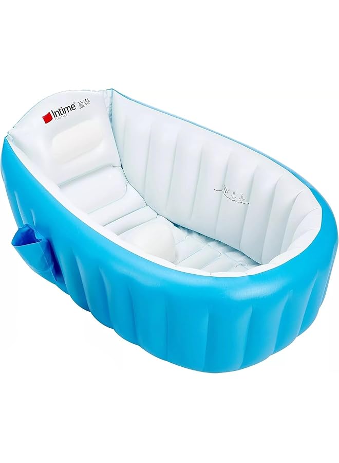 لحظة مرح حوض استحمام صغير قابل للنفخ للأطفال الصغار باللون الأزرق - Image 1