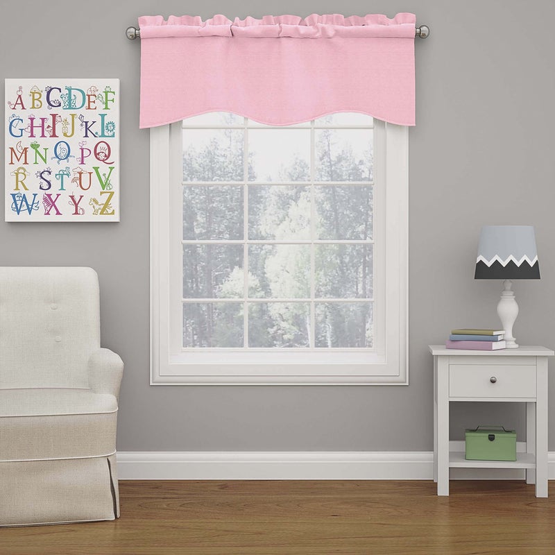 eclipse ECLIPSE Kendall Modern Scalloped Valance Rod Pocket Window Curtain for Kitchen or Bathroom  42"" x 18""  Bouquet  - Image 1