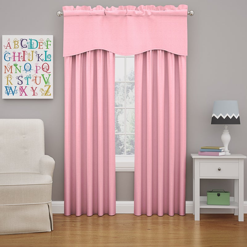 eclipse ECLIPSE Kendall Modern Scalloped Valance Rod Pocket Window Curtain for Kitchen or Bathroom  42"" x 18""  Bouquet  - Image 2