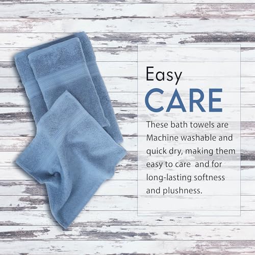 Ambra Linens 500 GSM Highly Absorbent Towels Set 100% Cotton Soft and Plush All Seasons Use Large Everyday Use Durable Face, Bath and Hand Towels (6 Pieces Towel Set, Sky Blue) - Image 4