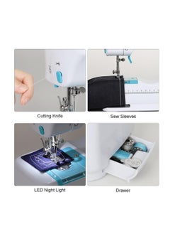 Sewing Machine Portable mini Electric Sewing Machine for beginners 12 Built-in Stitches 2 Speed with Foot Pedal，Light, Storage Drawer-Blue - pzsku/ZD3F09D4F1255F550DD5DZ/45/_/1728545311/e74bf685-6fd5-4fac-a0d0-a5f234fc5728