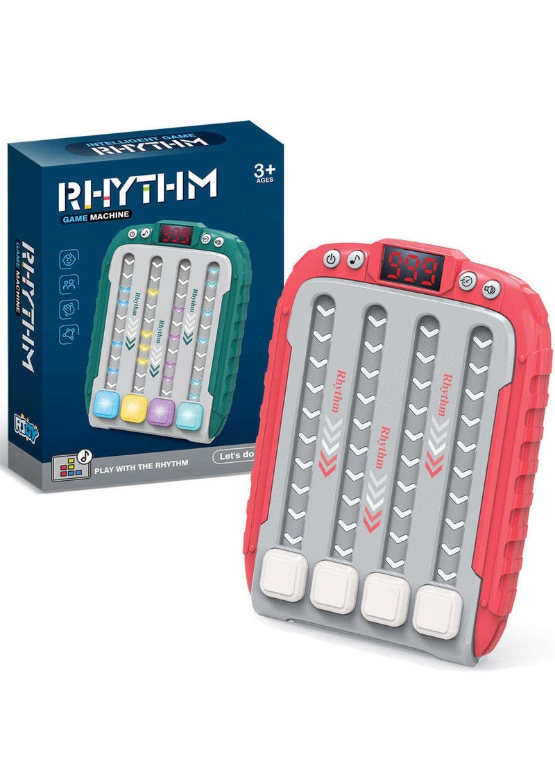 Rhythm Game Machine, Handheld Games Pop it Game Rhythm Quick Push Machine Rhythm Button Game with 6 Levels with Music & Light, Kids Rhythm Game Stress Relief Toys for Kids - Image 1