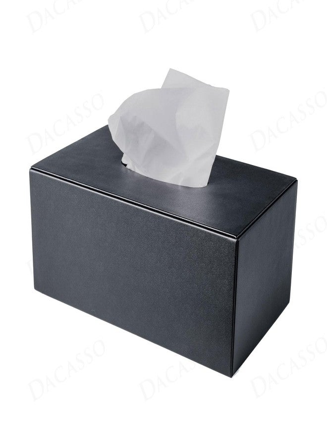 داكاسو غطاء علبة مناديل مستطيل الشكل من الجلد الصناعي الأسود من داكاسو - لحماية سطح المكتب، أو سطح الطاولة، أو المطبخ، أو المكتب، أو طاولة غرفة الاجتماعات التنفيذية - Image 3