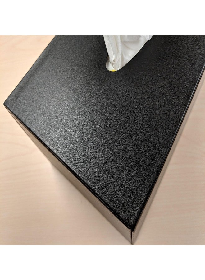 داكاسو غطاء علبة مناديل مستطيل الشكل من الجلد الصناعي الأسود من داكاسو - لحماية سطح المكتب، أو سطح الطاولة، أو المطبخ، أو المكتب، أو طاولة غرفة الاجتماعات التنفيذية - Image 4