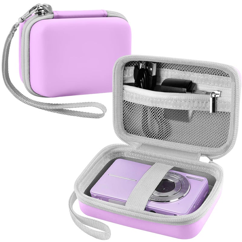 Leayjeen Digital Camera Case Compatible with CAMKORY/KODAK PIXPRO FZ45/FZ55/Canon PowerShot ELPH 180/ Sony DSCW800/ FHD 1080P 44MP Point Digital Camera,Compact Digital Camera-Purple(Case Only) - Image 1