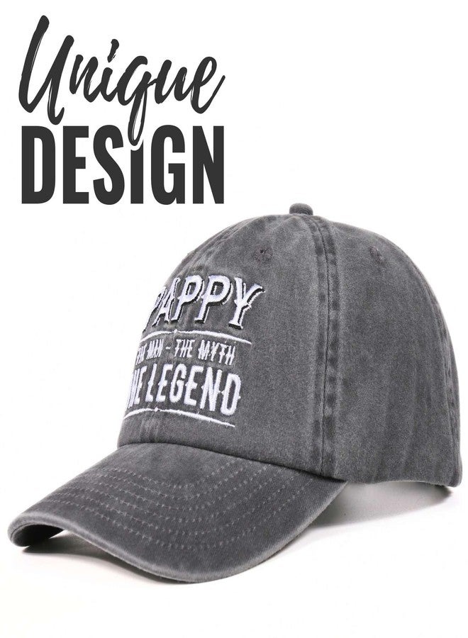 INNObeta Pappy Gifts Embroidered Cap, Funny Grandpa Gifts for Men, Adjustable Hat Gifts Accessory for Birthday & Christmas Grey - Image 2