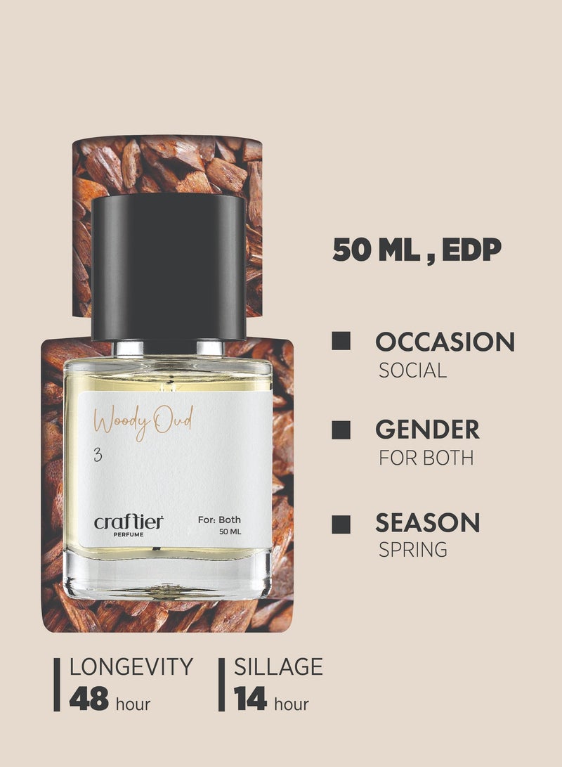Craftier Perfume WOODY OUD - Inspired of-OUD WOOD, Eau De Parfum for Men & Women - 50ml, Long Lasting Woody Fragrance Upto 48 Hrs, Travel Size Unisex Perfume - Image 5
