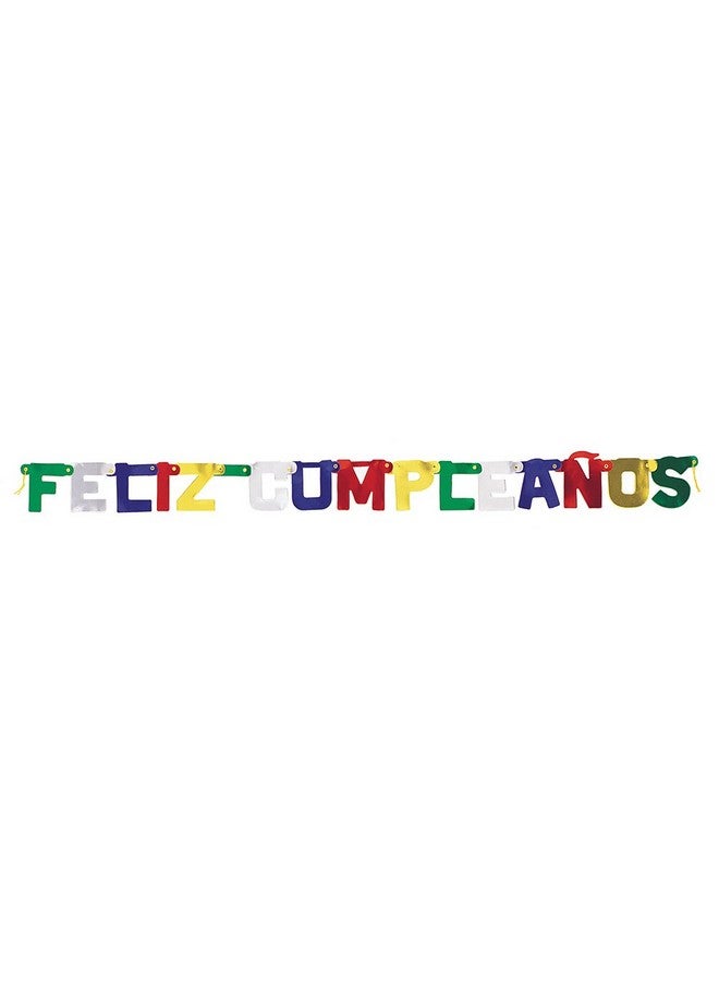 Unique Deluxe Feliz Cumpleaños Jointed Banner 8.5" (Pack Of 1) Vibrant Multicolor Party Decoration Perfect For Birthday Celebrations - Image 2