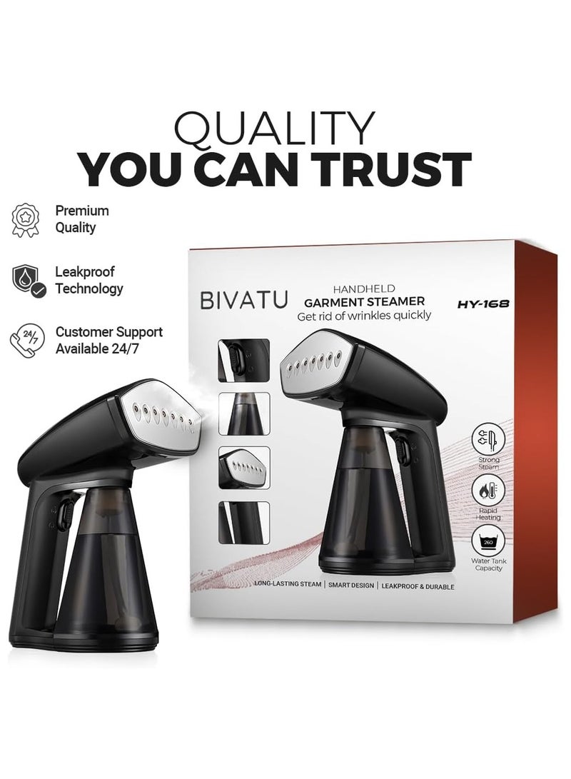 بيفاتو مكواة بخار محمولة للملابس بقوة 1640 واط – خزان ماء 260 مل، صفيحة بخار من الفولاذ المقاوم للصدأ، مكواة سفر محمولة لإزالة التجاعيد من الملابس والمفروشات والستائر - Image 2