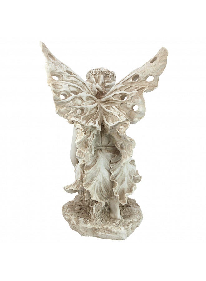 Design Toscano KY71004 Fiona The Flower Fairy Garden Statue, 17 Inch, Antique Stone - Image 4