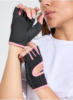 Styli Contrast Trim Peep Arm Back Weight Lifting Gloves  - Image 1