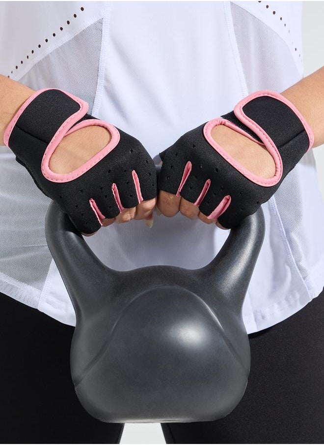 Styli Contrast Trim Peep Arm Back Weight Lifting Gloves  - Image 3