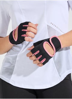 Styli Contrast Trim Peep Arm Back Weight Lifting Gloves  - Image 2