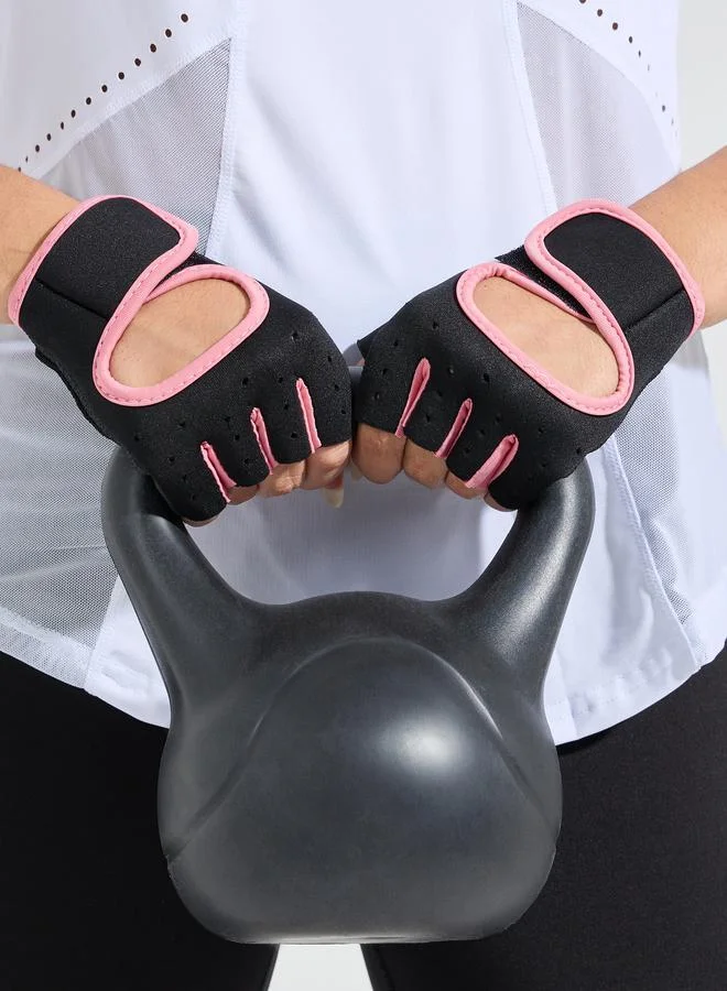 Styli Active Contrast Trim Peep Arm Back Weight Lifting Gloves
