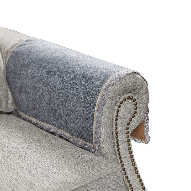 MINJIATEX Couch arm Covers,Non-Slip lace Sofa arm Covers Set of 2 Washable Sofa armrests Covers for Living Room Recliner Chair arm Cover Protectors for Leather Sofa armrest slipcover (GYDF-Grey) - Image 1
