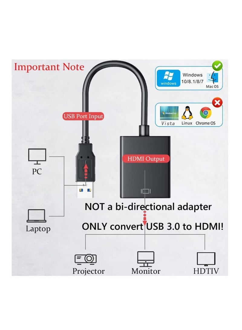 ELTRAZONE USB to HDMI Adapter,Warmstor USB 3.0 to HDMI Adapter Cable Support 1080P for PC Laptop Desktop - Image 5