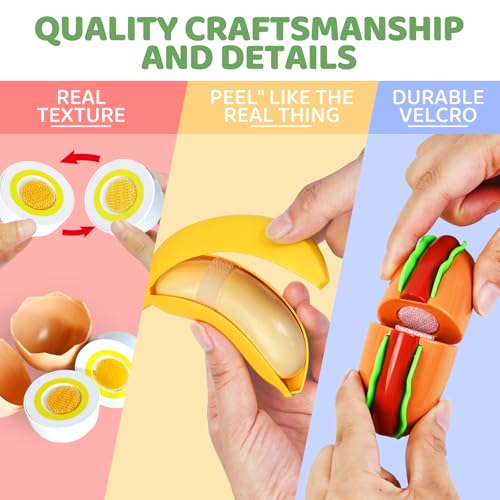 Shemira 100 PCS Cutting Play Food Toy for Kids Kitchen, Pretend Food Toys for Toddlers, Play Kitchen Toys Accessories with 2 Baskets, Fake Food/Fruit/Vegetable, Birthday Gifts for 3 4 5 Years Old Boys Girls - Image 5