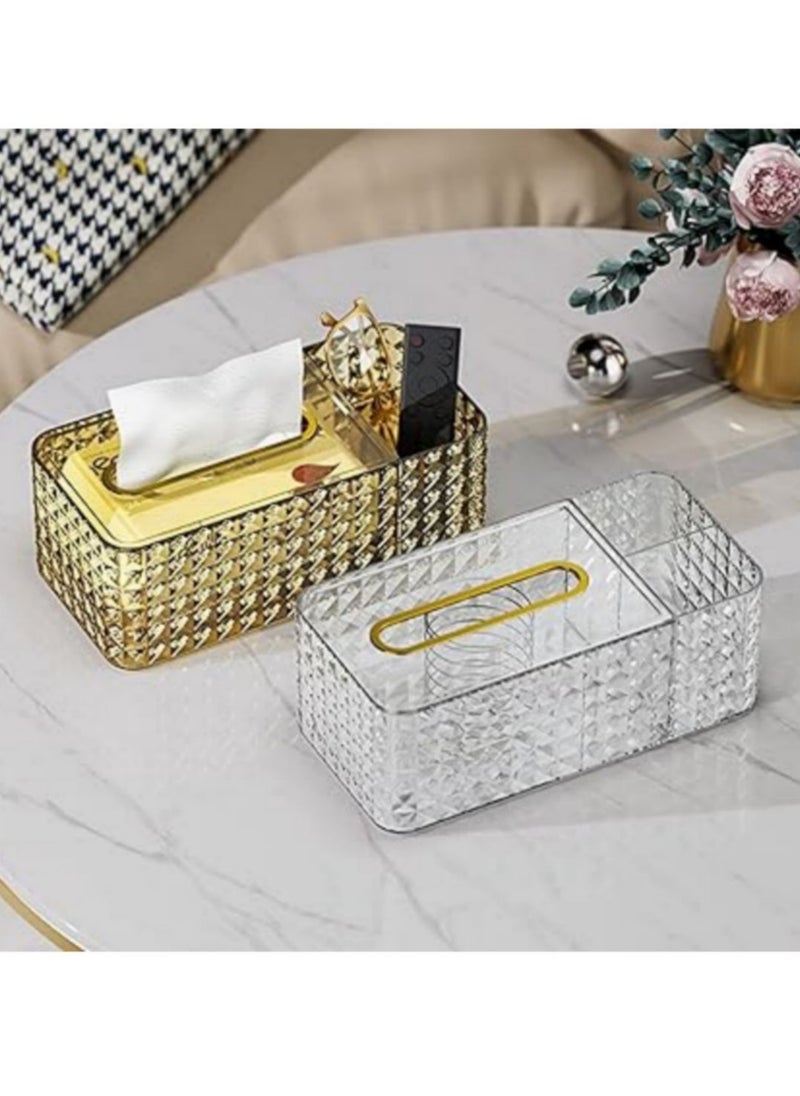 Generic - A chic and practical tissue box made of gold-colored acrylic - Image 1