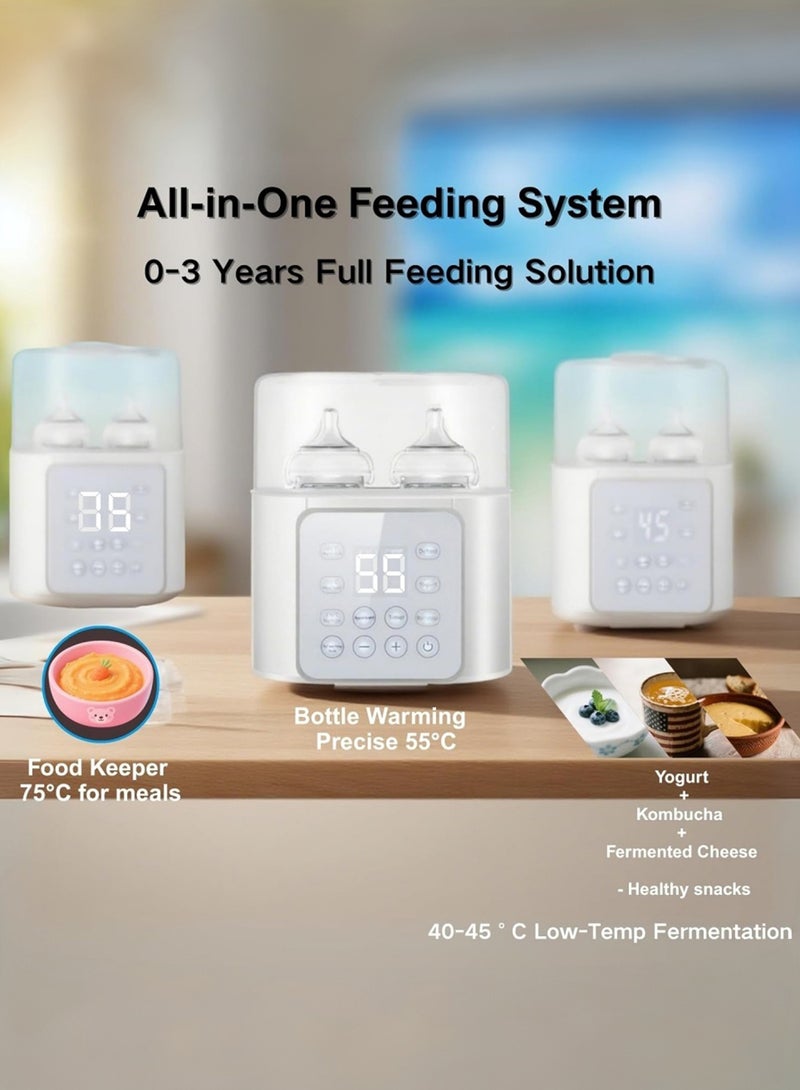 EzzySo Baby Bottle Sterilizer Electric Steam Bottle Sterilizer and Dryer Smart Baby Bottle Warmer 12H Timer Universal Fit for All Bottles - Image 3