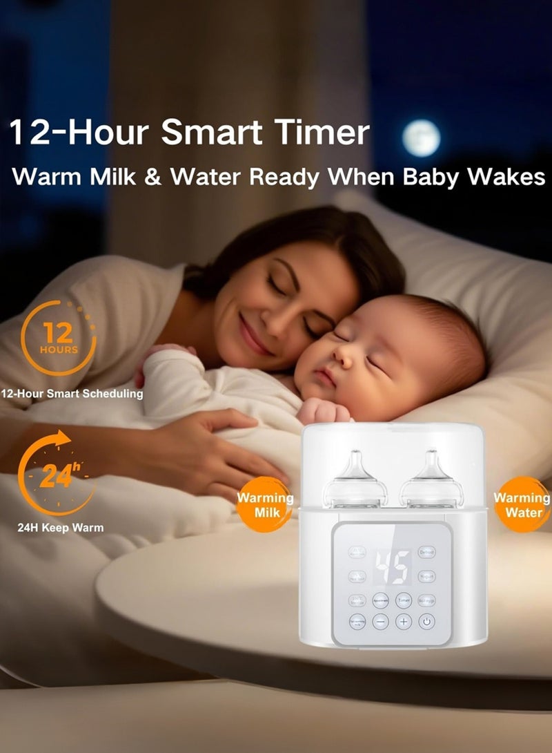 EzzySo Baby Bottle Sterilizer Electric Steam Bottle Sterilizer and Dryer Smart Baby Bottle Warmer 12H Timer Universal Fit for All Bottles - Image 4